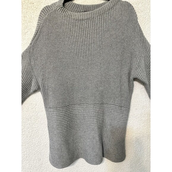 Vince Camino Mock Neck Sweater, Bell Sleeves, Gray, size‎ Large Ribbed - Picture 2 of 11